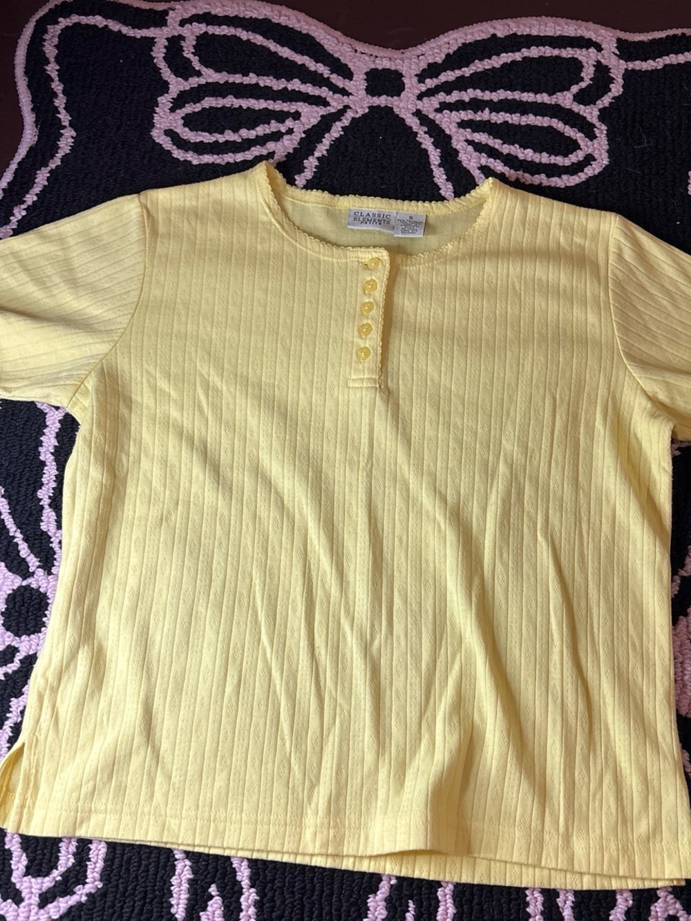 Classic Elements Yellow Ribbed KnitTop